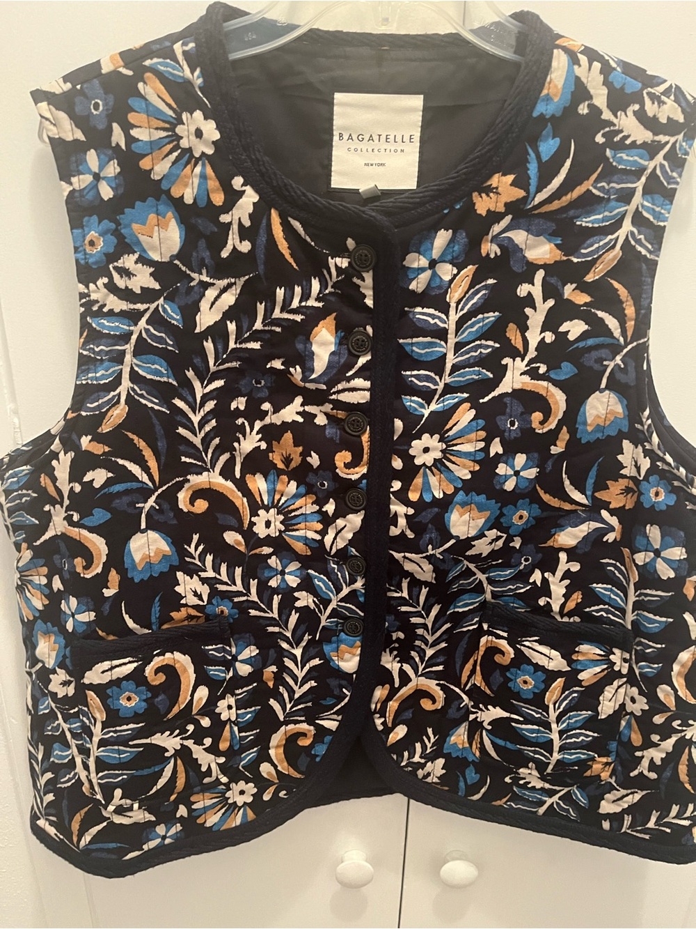 Bagatelle Collection Women's Floral Quilted Vest Sz XL